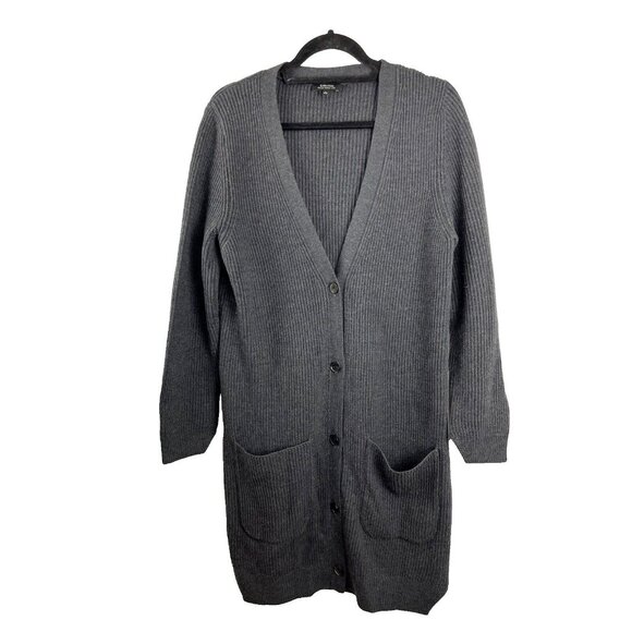 Aritzia Babaton Italian Merino Wool Grey Long Length Sweater Womens Size L - Picture 1 of 12